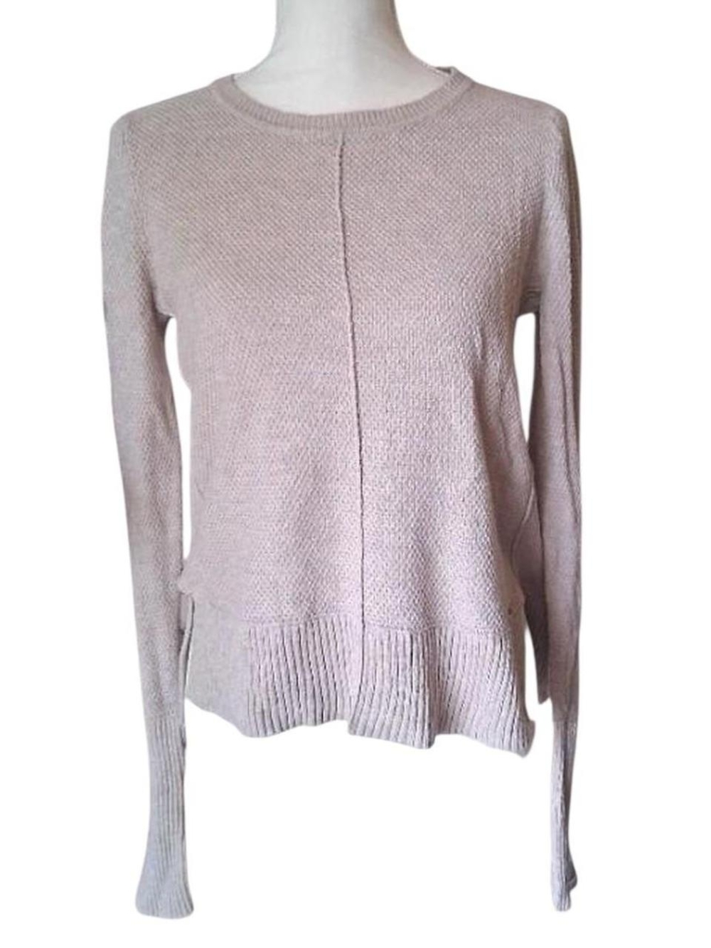 Abercrombie & Fitch Beige Crewneck Textured Knit Sweater